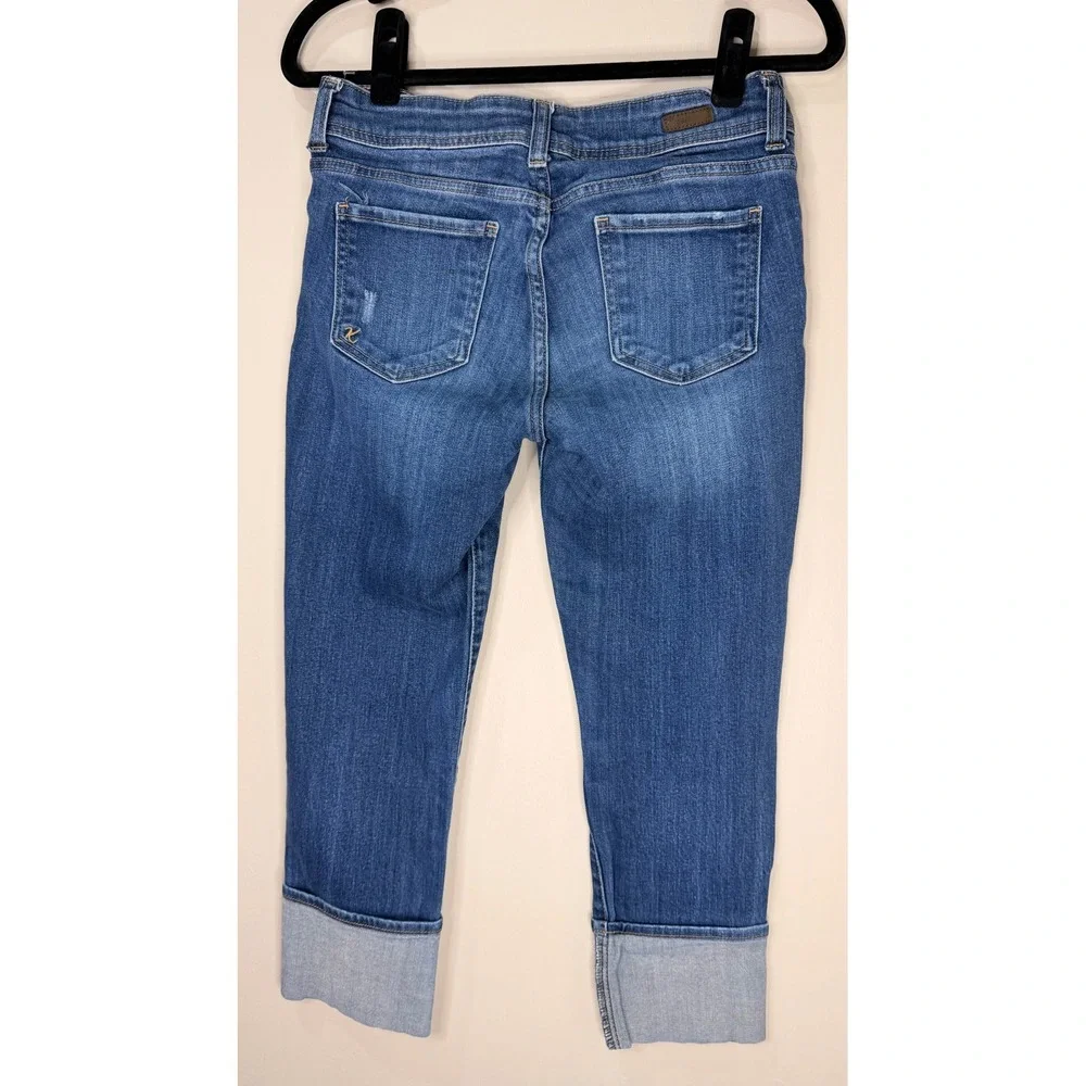 #153‎ KUT from the Kloth Jeans Sz. 2 Blue Cuffed Cropped w: 28